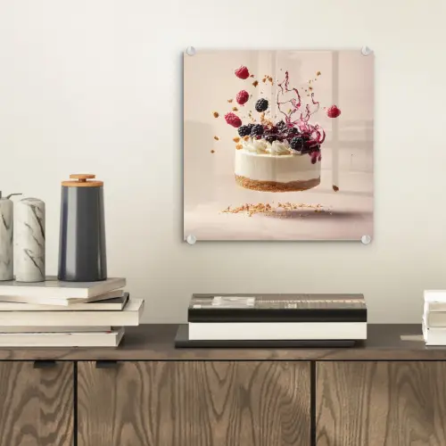 Cheesecake - Eten - Roze - Taart plexiglas 5mm klein -sfeer1