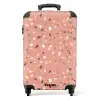 Terrazzo patroon veelkleurig roze NBS - Handbagage koffer - Volwassenen Unisex middel -productfoto_recht