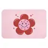 Bloem - Roze - Hartjes Badmat klein -3d