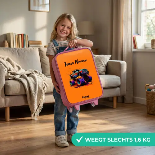 Rainbow Wheels Kinderkoffer - Roze klein -sfeer2_NL