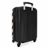 Zigzag patroon in verschillende tinten bruin NBS - Handbagage koffer - Kinderen Unisex middel -achterkant