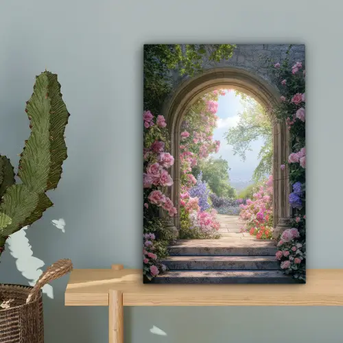 Doorkijk - Rozen - Vintage - Bloemen canvas 2cm klein -sfeer4