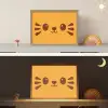Kat - Simplistisch - Oranje - Vrolijk Light Box met batterij (Wandlamp kind) middel -sfeer3_kind