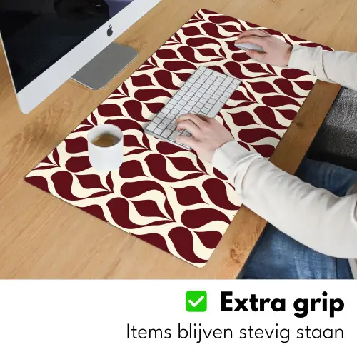 Rood - Druppelpatroon - Grafisch Muismat XXL klein 681 -sfeer3