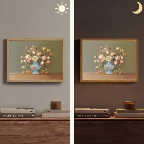 Neutral - Bloemen - Boeket - Vaas Light Box met batterij (Wandlamp) middel -sfeer3