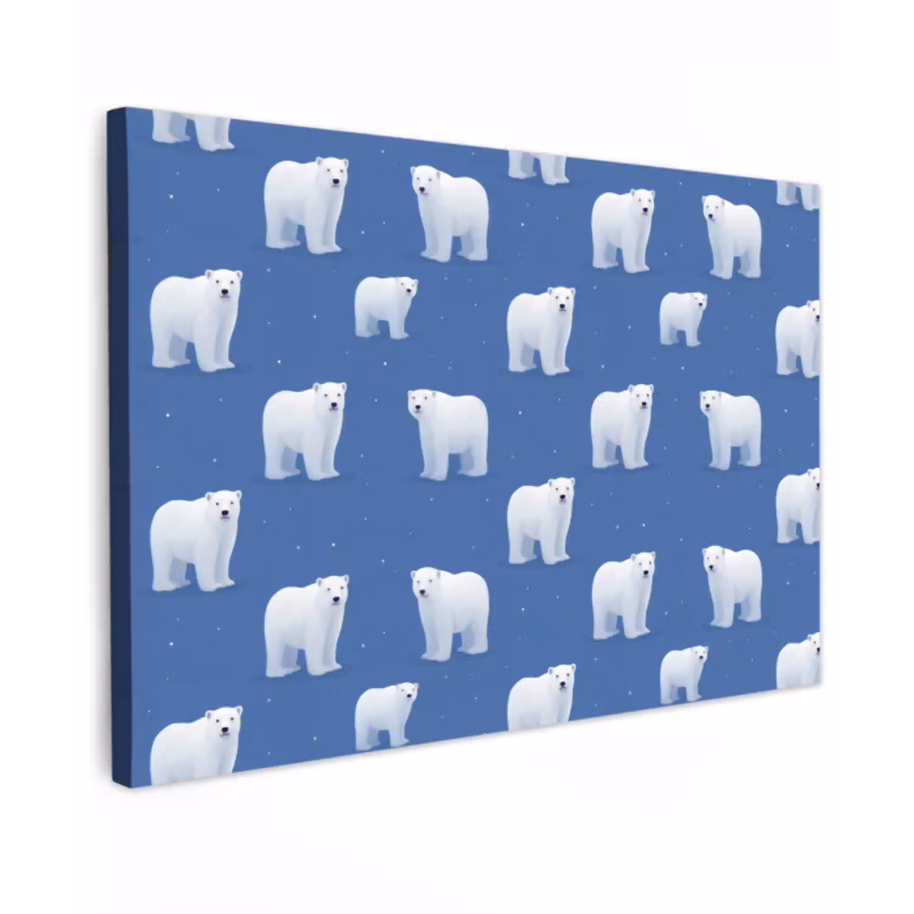 IJsbeer - Patroon - Blauw Tuinposter op houten frame 2 cm dik klein 845 -3d