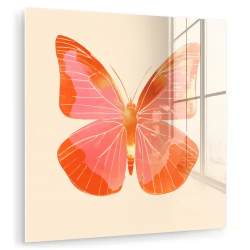 Vlinder - Minimalistisch - Roze plexiglas 5mm klein -zzzproduct_nieuw