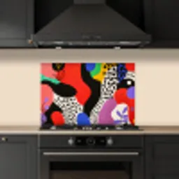 Abstract - Vormen - Kleuren - Stippen keuken achterwand spatscherm klein -sfeer1