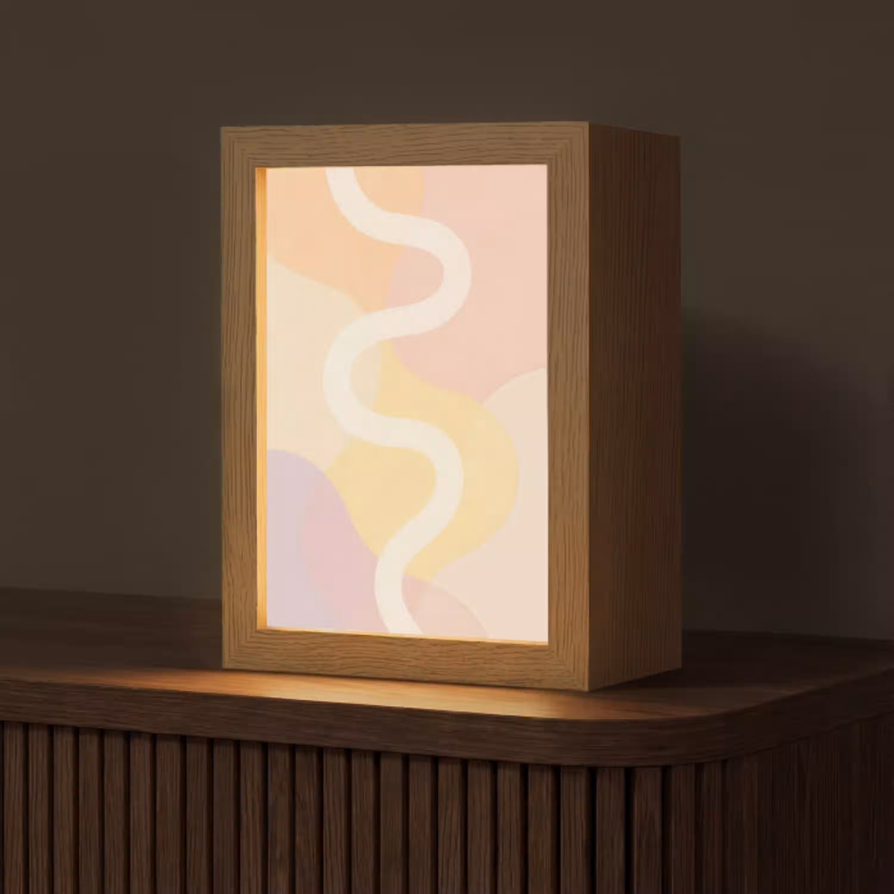 Golvende vormen - Abstract - pastel Light Box met kabel (Tafellamp) klein -z3d_website