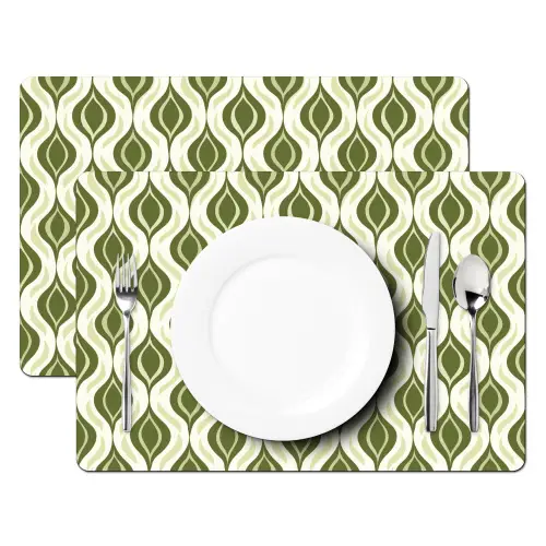 Patroon - Retro - Groen Placemat vinyl groot 368 -zzsfeer2_Kitchenyeah-website