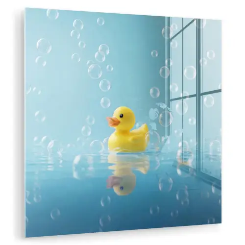 Bubbels - Badeend - Geel plexiglas 5mm klein -zzzproduct_nieuw