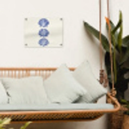 Schelpen - Blauw - Patroon tuinposter los doek klein -sfeer7