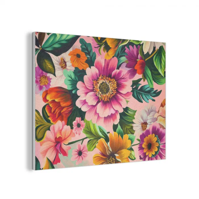 Bloemen - Kleurrijk - Roze PET vilt klein -3d