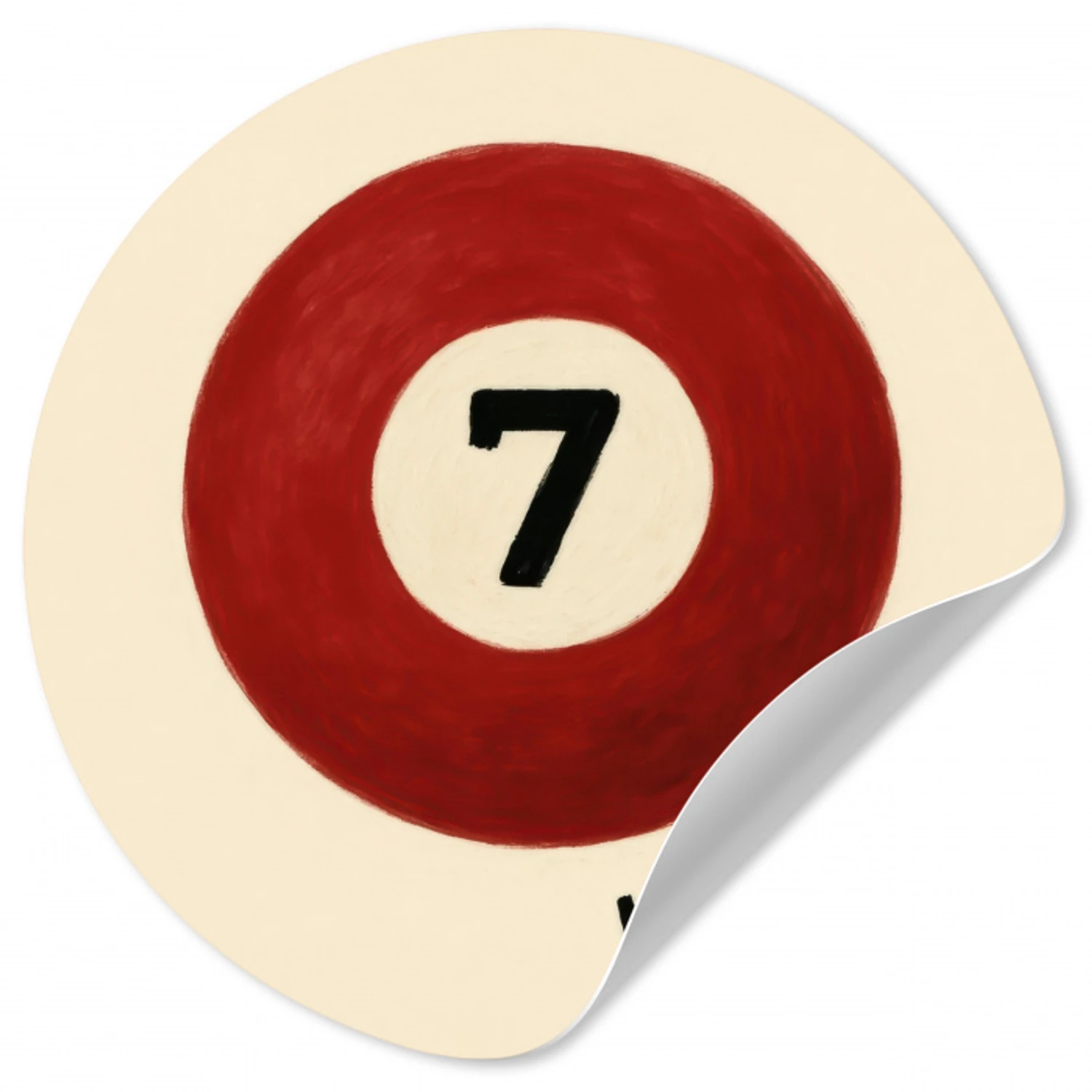 Cirkel - Zeven - Lucky - Rood Wandcirkel behangsticker klein -3d