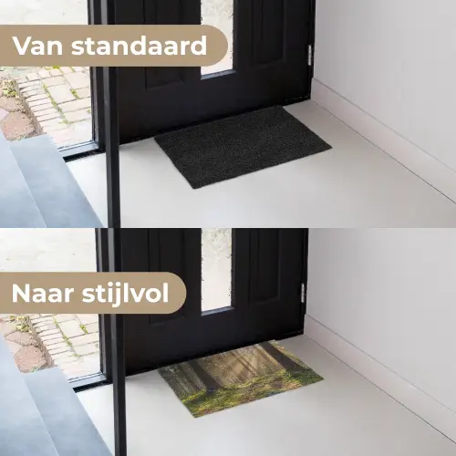 Bos - Zonlicht - Gras Deurmat klein -voor-na_NL