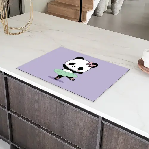 Dansende panda - Paars - Sierlijk - Kawaii Inductie beschermer vinyl 3mm klein -sfeer8