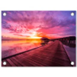 Steiger - Water - Zon - Roze - Horizon tuinposter los doek klein -3d