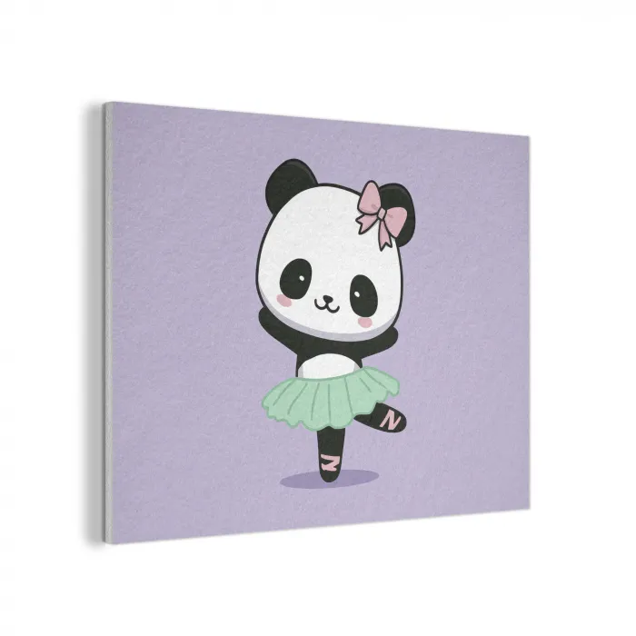 Dansende panda - Paars - Sierlijk - Kawaii PET vilt klein -3d