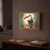 Toekan - Vogel - Bloemen - Planten Light Box met batterij (Wandlamp) middel -sfeer1