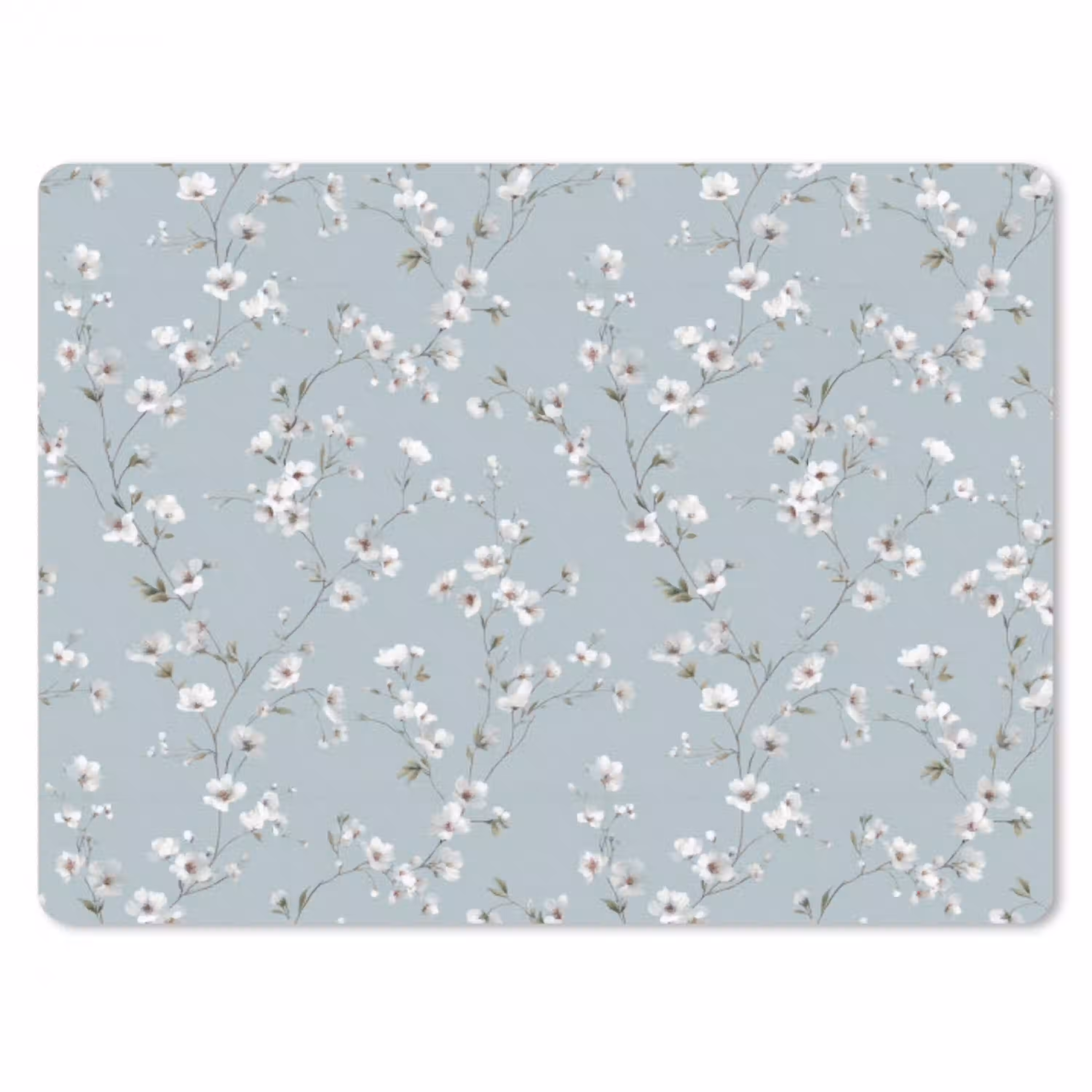 Klassiek - Bloemen - Blauw muismat rubber klein 262 -3d