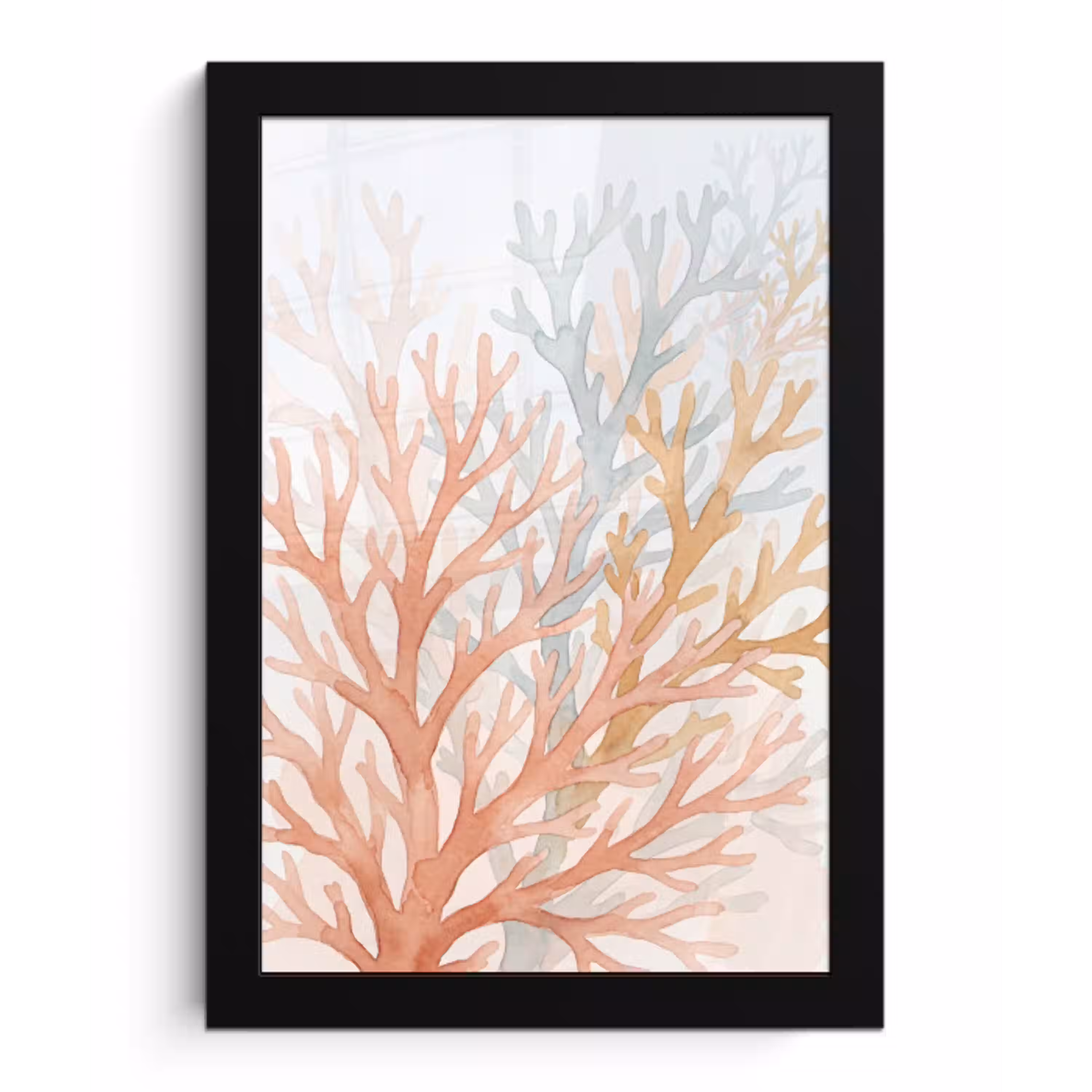Natuur - Abstract - Aquarel - Organisch - Warm fotolijst zwart zonder passe partout klein -3d