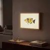 Geel - Vis - Strepen - Tropisch Light Box met batterij (Wandlamp) middel -sfeer1