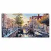 Brug - Stad - Huizen - Boot Muismat XXL klein -3d_leeg