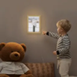 Sneeuwuil - Hek - Sneeuw - Wit Light Box met kabel (Kinderlampje) klein -sfeer4a_kind