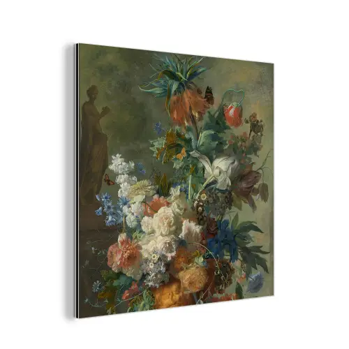 Stilleven met bloemen - Schilderij van Jan van Huysum aluminium wit klein -3d