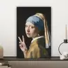 Meisje met de parel - Johannes Vermeer - Peace canvas 2cm klein -sfeer6