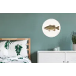 Vissen - Natuur - Vintage Wandcirkel aluminium klein -slaapkamer