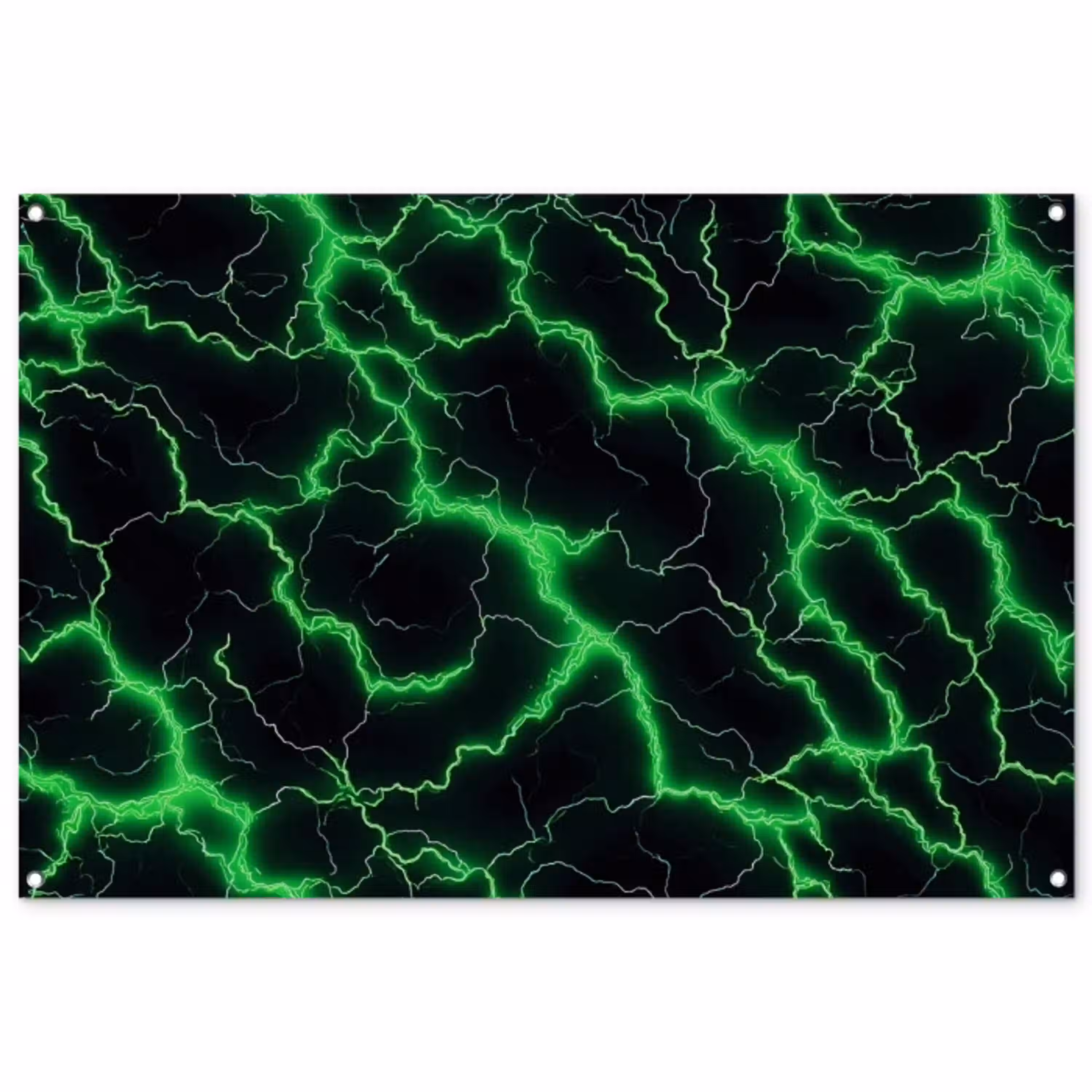 Gaming - Bliksemflitsen - Groen - Energie tuinposter los doek groot -3d