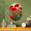 Klaproos - Bloemen - Wilde bloemen Wandcirkel Ovaal Forex klein -sfeer2