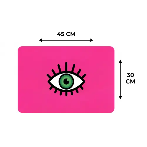 Minimalistisch - Oog - Roze Placemat vinyl groot -specs