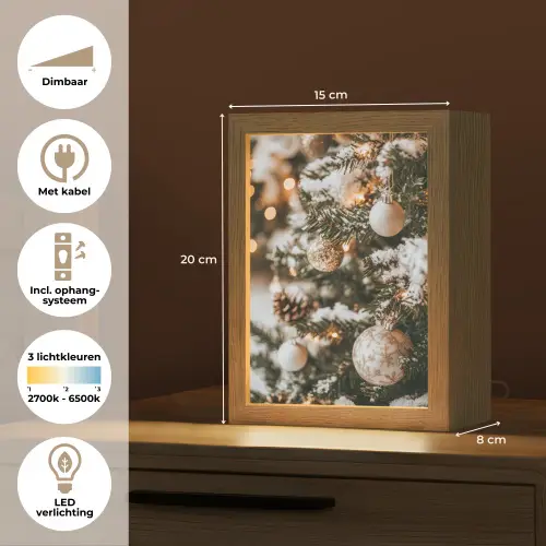 Kerst - Kerstboom - Winter - Binnen - Sneeuw Light Box met kabel (Tafellamp) klein -USP_NL