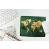 Wereldkaart - Groen - Goud muismat rubber klein -witbureau