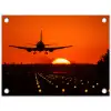 Zonsondergang - Vliegtuig - Oranje - Zon tuinposter los doek klein -3d