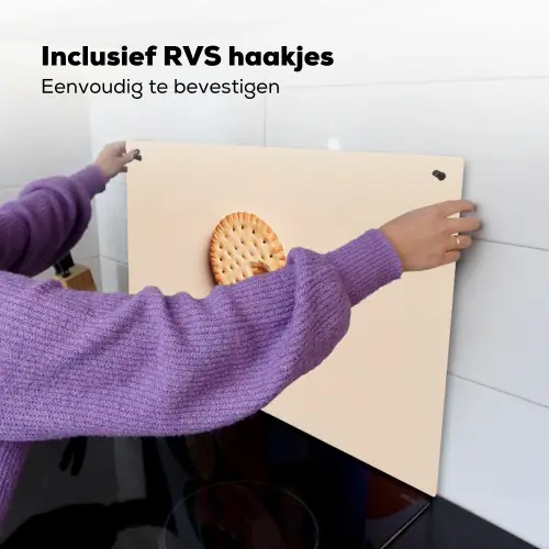 Koekje - Kruimels - beige Inductie beschemer met haakjes klein -ky-ophangen-nl