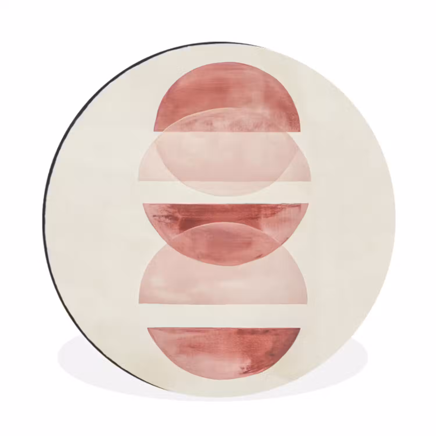 Wandcirkel - aluminium - Minimalistisch - Cirkels - Roze