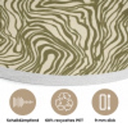 Abstract - Marmer - Groen Akoestische PET Vilt - Rond klein 838 -closeup_DE