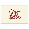 Ciao bella - Rood - Wit - Minimalistisch Placemat vinyl groot -zzsfeer1_Kitchenyeah-website