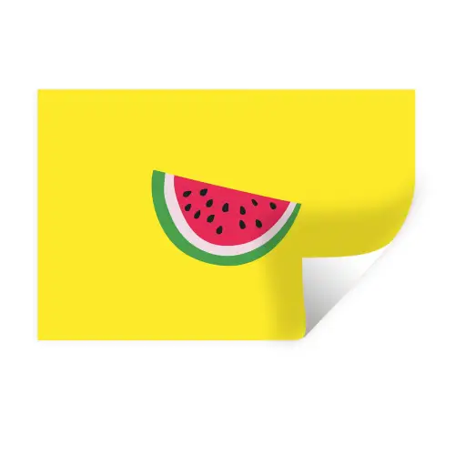 Fruit - Watermeloen - Geel Muursticker klein -3d