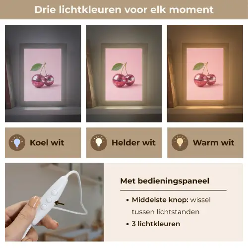 Disco - Kersen - Roze Light Box met kabel (Kinderlampje) klein -USP_lichtkleurNL