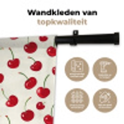 Kersen - Minimalistisch - Rood Wandkleed katoen klein 269 -sfeer2