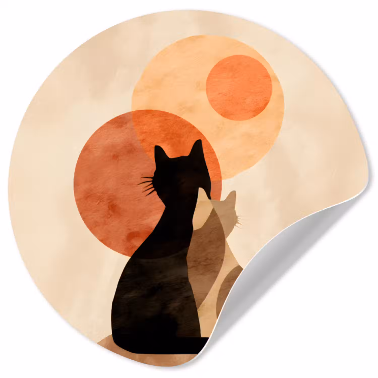 Behangcirkel - Katten - Zwart - Abstract - Cirkels