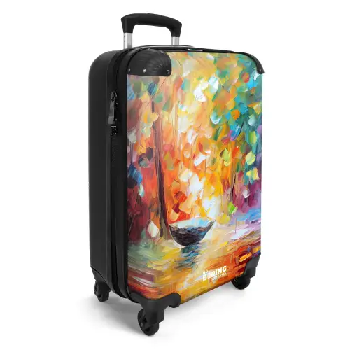 Kleurrijk - Olieverf - Water - Boot NBS - Handbagage koffer - Kinderen Unisex middel -productfoto_3d