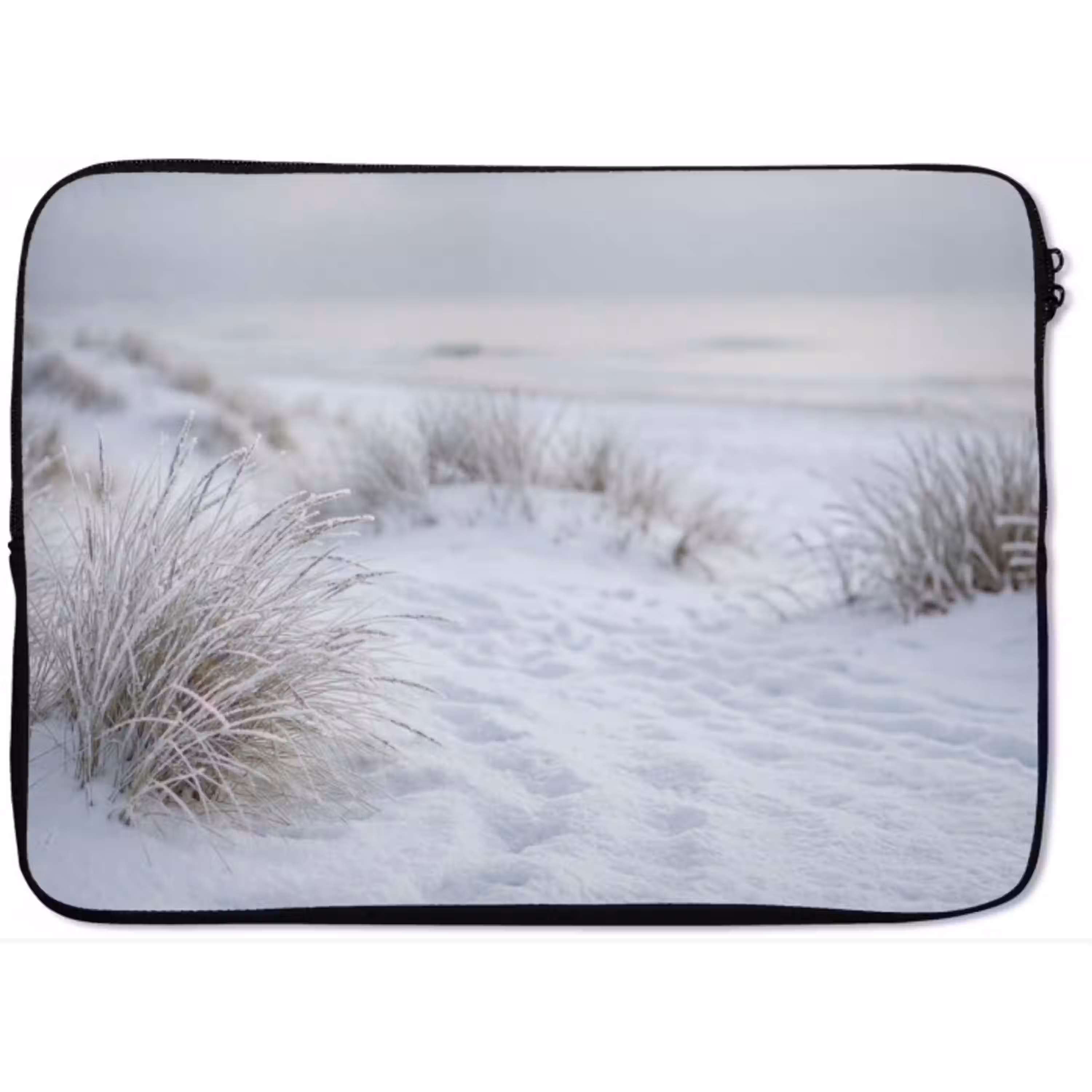 Duinen - Sneeuw - Strand - Winter - Serene laptophoes neopreen klein -zkaufland3dotto