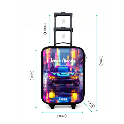 Neon nightcar Kinderkoffer - Zwart klein -productfoto_formaten