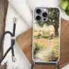 Houten bankje - Bloempotten - Landschap Hoesje iPhone 16 Pro Max met koord klein -sfeer4