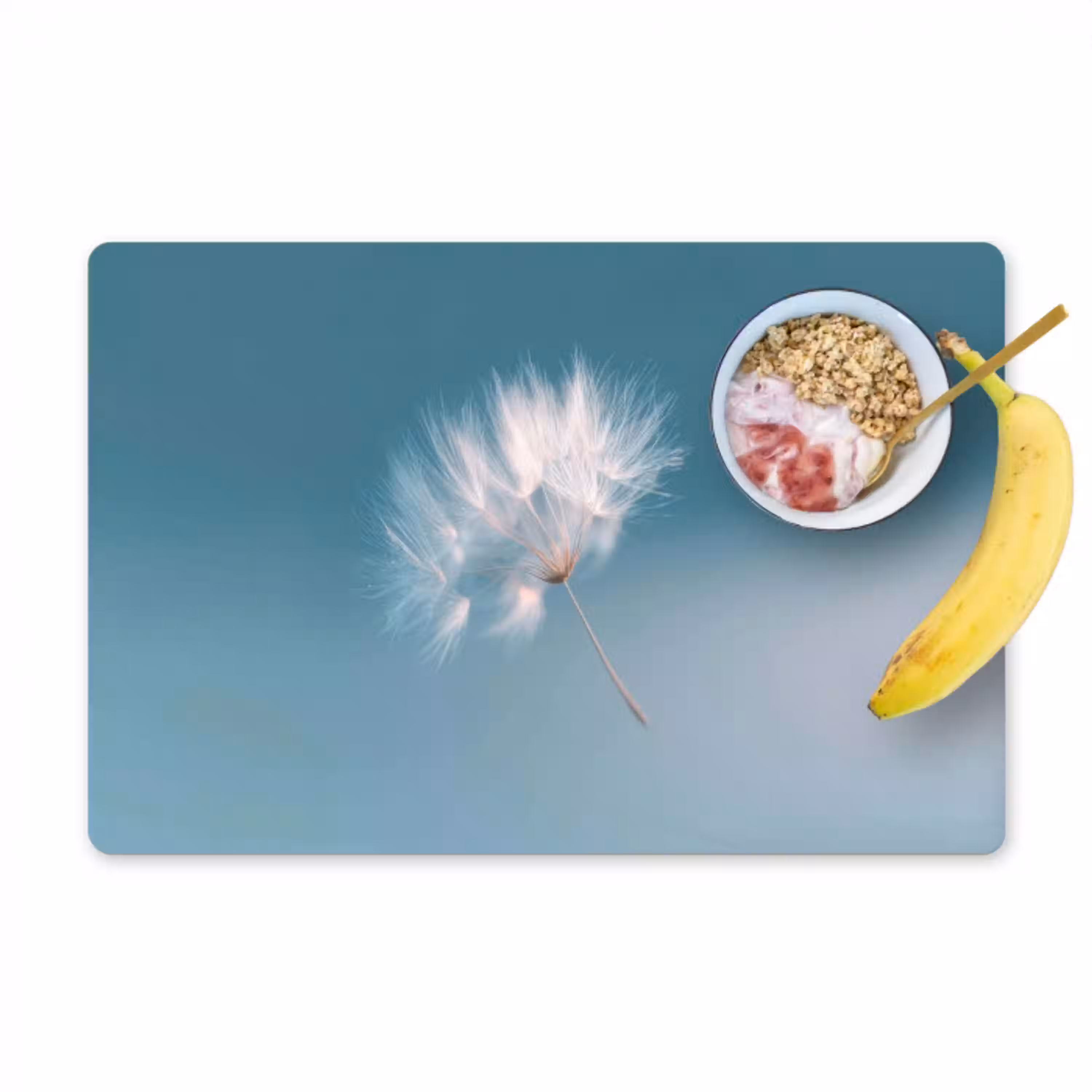 Paardenbloempluisje - Blauw - Lucht Placemat vinyl groot -zzzproduct_Kitchenyeah-website